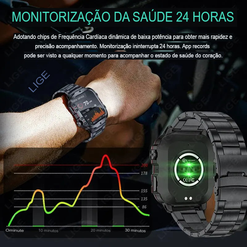 Smartwatch Impermeável Bluetooth com Assistente de Voz