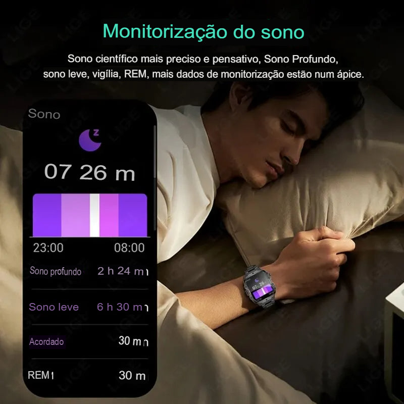 Smartwatch Impermeável Bluetooth com Assistente de Voz