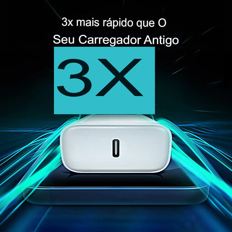 Carregador Rápido para iPhone Cabo + Fonte 30W