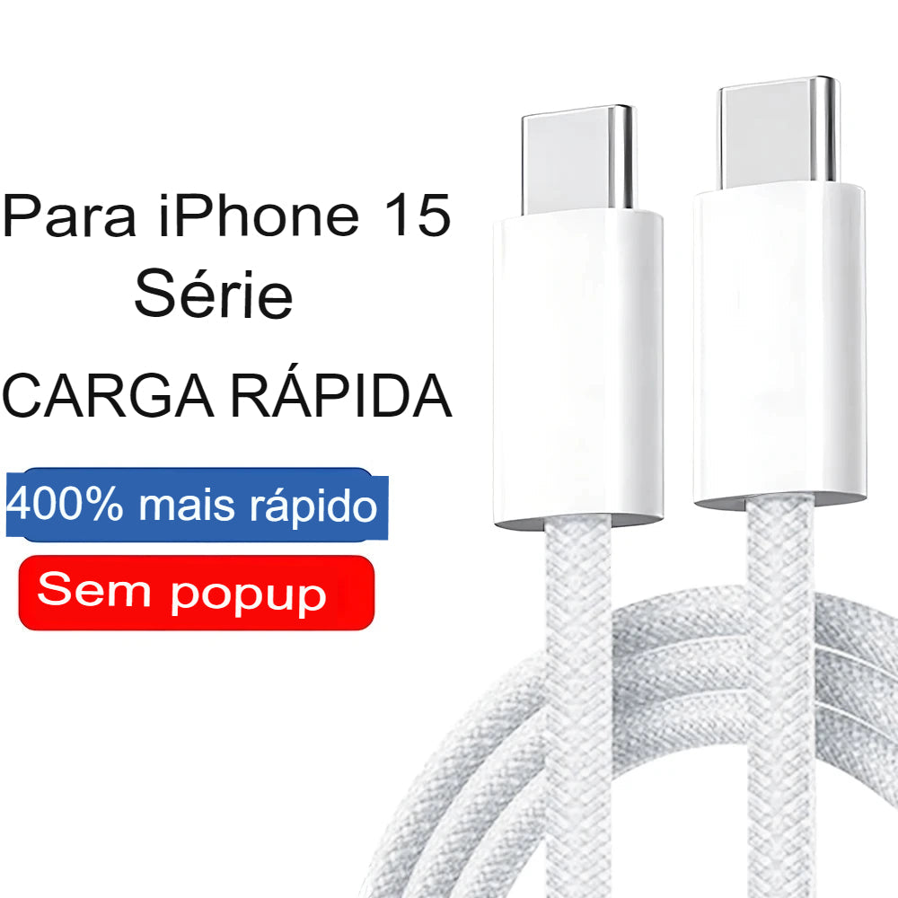 Super Cabo de Carregador Rápido para iPhone Tipo C